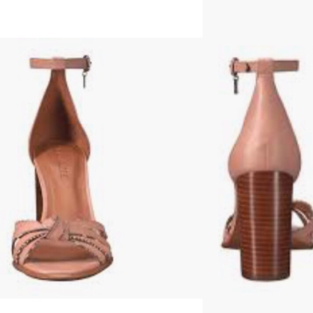 Last one Sz 8.5🌹Coach block heel leather sandals - Picture 2 of 8